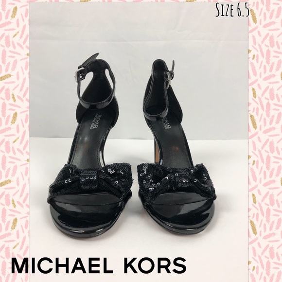 MICHAEL KORS SEQUIN BOW HEEL SANDAL 6.5 BNWOT 🆕 - Picture 4 of 8
